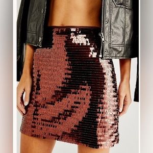 NWT Free People Kate Sequin Embellished Mini Skirt